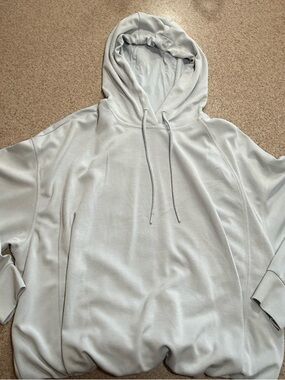 Athleta Sea Soft Bubble Hem Pale Blue Hoodie